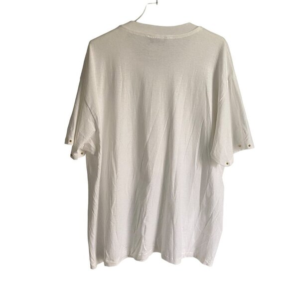 P.G.B. White Top with Animals Zebra, Giraffe, Cheetah, Gold Studs Women's 1X - Picture 5 of 12